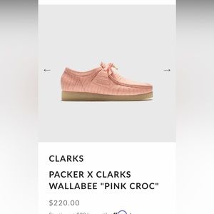NWT PACKER X CLARKS WALLABEE "PINK CROC" size US 11 men’s